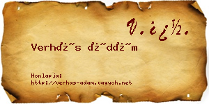 Verhás Ádám névjegykártya